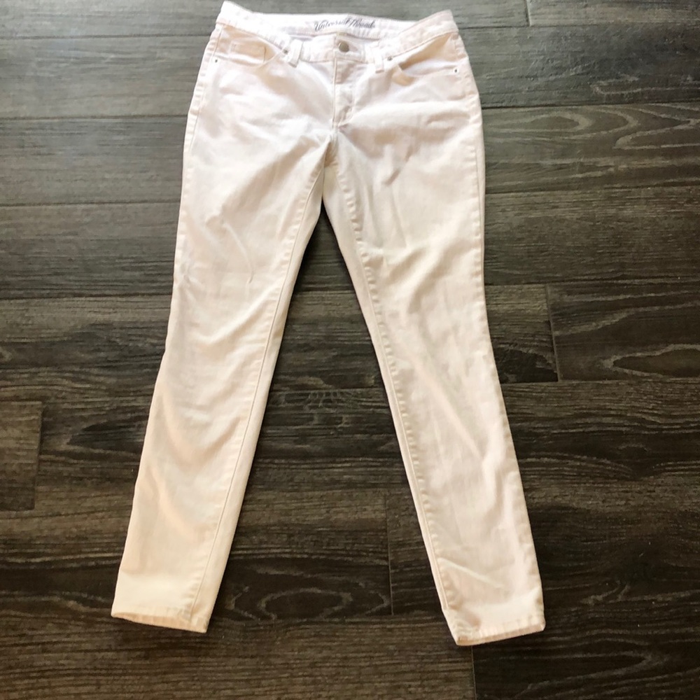 White Mid Rise Skinny Jeans